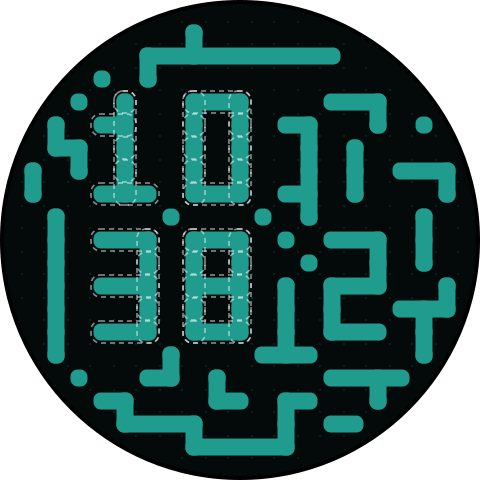 The Daedal cipher with dashed outlines drawn around the four islands that are the time