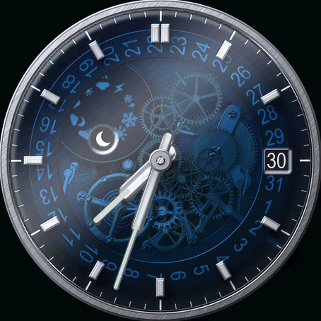 Smoked Crystal - Blue after dark, showing the moon