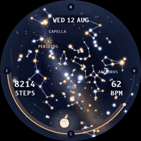 Stardome - Perseid night, the radiant marked