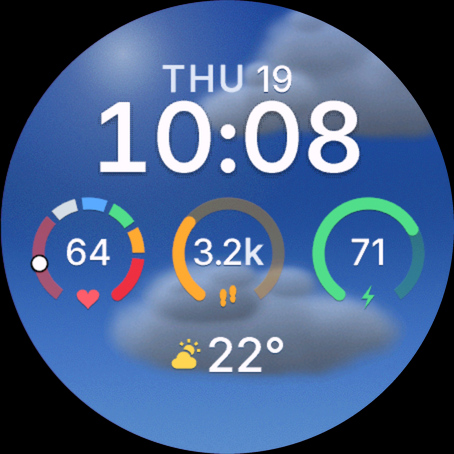 Skydial - The dial as it ships, a partly cloudy morning