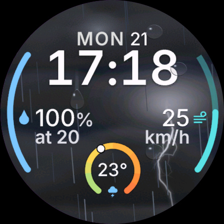 Skydial - A thunderstorm, with lightning and a 25 km/h wind